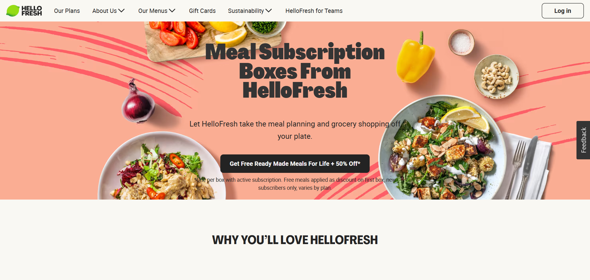 HelloFresh homepage