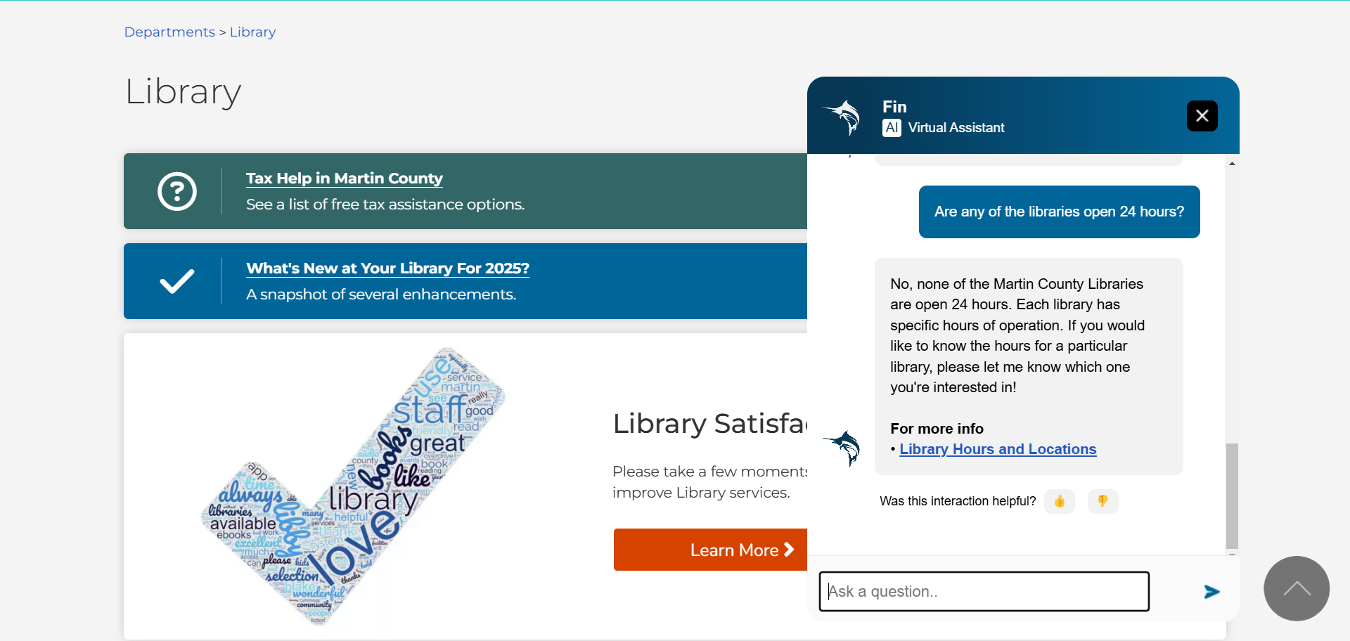 Martin County library schedule
