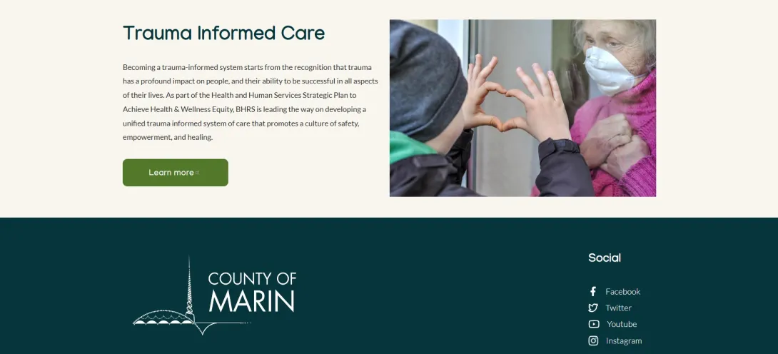 Marin County trauma informed care