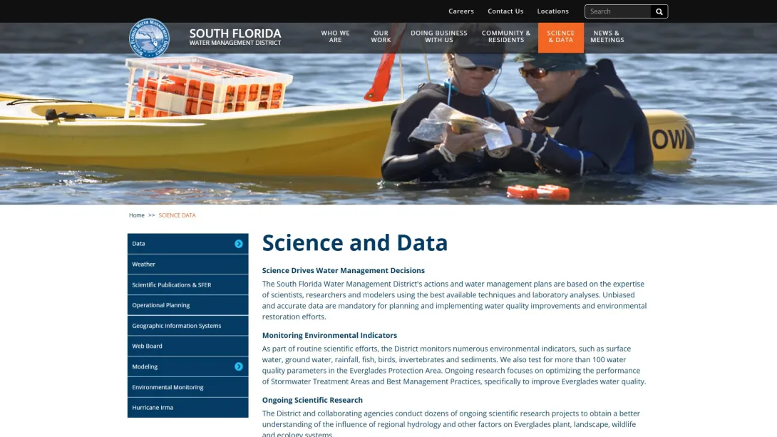 South Florida Water Management District science and data
