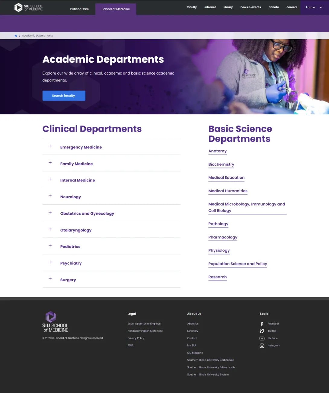 SIU Med departments