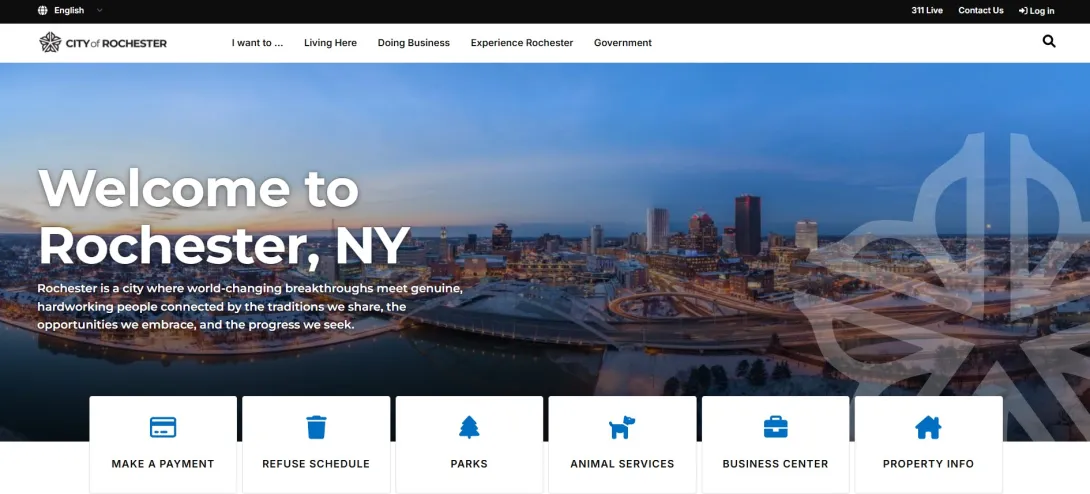 City of Rochester, NY new homepage