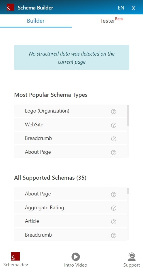 Schema builder extension